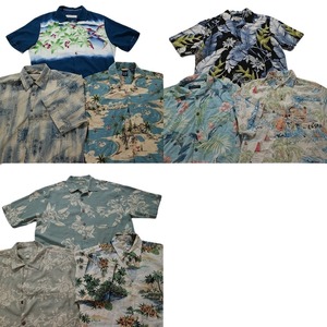 古着卸 まとめ売り ブランドmix アロハシャツ 半袖シャツ 9枚セット (メンズ S /M ) ピエールカルダン トミーバハマ 花柄 総柄 MS8763