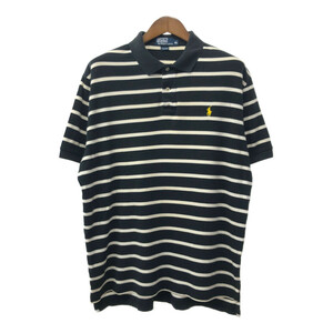 Polo by Ralph Lauren ポロ ラルフローレン ボーダー ポロシャツ ブラック (メンズ XL) 中古 古着 Q6055