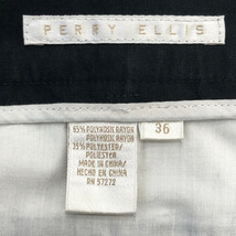 PERRY ELLIS ペリー エリス 2タック レーヨン ショートパンツ ブラック (メンズ W36) 中古 古着 Q6059_画像6