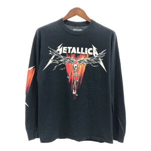 METALLICA メタリカ 長袖Ｔシャツ バンドT 袖プリント ブラック (メンズ M) 中古 古着 Q6061