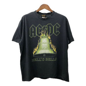 ACDC エーシーディーシー HELL'S BELLS 半袖Ｔシャツ バンドT ロゴ ブラック (メンズ XL) 中古 古着 Q6192