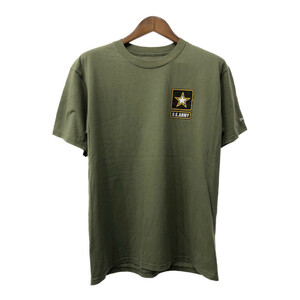 USA製 米軍実物 U.S.ARMY 半袖Ｔシャツ ミリタリー ロゴ オリーブ (メンズ LARGE) 中古 古着 Q6198