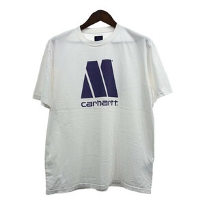 Carhartt カーハート × MOTOWN モータウン レコード 半袖Ｔシャツ ロゴ ホワイト (メンズ XL) 中古 古着 Q6207