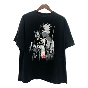 00年代 NARUTO SHIPPUDEN ナルト疾風伝 カカシ 半袖Ｔシャツ 大きいサイズ アニメT キャラクター ブラック (メンズ 2XL) 中古 古着 Q6243