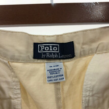 90年代 Polo by Ralph Lauren ポロ ラルフローレン 2タック チノ ショートパンツ アイボリー (メンズ W32) 中古 古着 Q6327_画像5