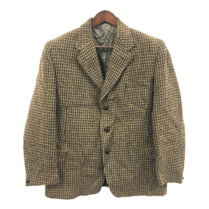 イングランド製 Harris Tweed ハリスツイード ウール ツイード テーラードジャケット ユーロ ブラウン (メンズ 44) 中古 古着 P7374