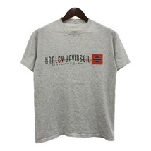 HARLEY DAVIDSON ハーレーダビッドソン 半袖Ｔシャツ バイク ロゴ ライトグレー (メンズ M相当) 中古 古着 Q6419_画像1