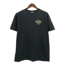 DELTA デルタ Hard Rock Cafe ハードロックカフェ ロゴ 半袖Ｔシャツ ワンポイント ブラック (メンズ XL) 中古 古着 Q6453_画像1