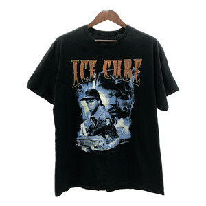 ICE CUBE アイス・キューブ 半袖Ｔシャツ ラップT ブラック (メンズ XL) 中古 古着 Q6497