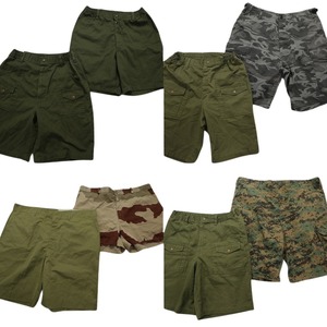  old clothes . set sale military short pants 8 pieces set ( men's ) side pocket camouflage duck pattern MIX khaki MS3573 1 jpy start 