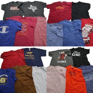 古着卸 まとめ売り カラーmix プリント 半袖Tシャツ 20枚セット (メンズ XL ) マーベル チャンピオン スヌーピー MT0159