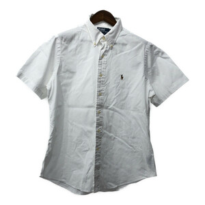 Polo by Ralph Lauren ポロ ラルフローレン DRESS SHIRT ボタンダウン 半袖シャツ ワンポイント ホワイト (メンズ 16.5) 中古 古着 Q6308