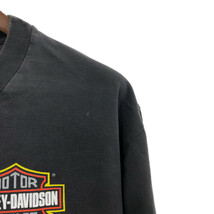 90年代 HARLEY DAVIDSON ハーレーダビッドソン オーストラリア 半袖Ｔシャツ バイク ロゴ ブラック (メンズ XL) 中古 古着 Q6565_画像6