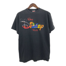 00年代 Disney ディズニー MICKEY INK 半袖Ｔシャツ ロゴ ブラック (メンズ XL相当) 中古 古着 Q6593_画像1