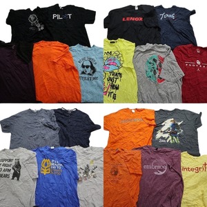 古着卸 まとめ売り カラーmix プリント 半袖Tシャツ 20枚セット (メンズ 2XL ) 英字ロゴプリント キャラクター スヌーピー MS9732