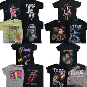 古着卸 まとめ売り 音楽・バンド 半袖Tシャツ 13枚セット (メンズ S ) ツーパック ACDC ローリングストーンズ MT0396