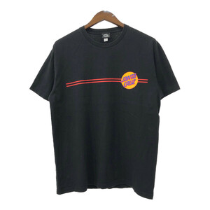 SANTA CRUZ サンタクルーズ 半袖Ｔシャツ スケーター ロゴ ブラック (メンズ L) 中古 古着 Q6677