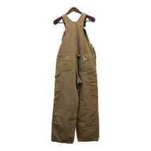 70年代 Carhartt カーハート ダック ダブルニー ビブオーバーオール ライトブラウン (メンズ W34相当) 中古 古着 Q6826_画像2