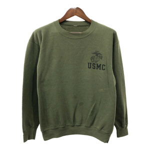 米軍実物 USMC スウェット ミリタリー グリーン (メンズ M相当) 中古 古着 Q6862