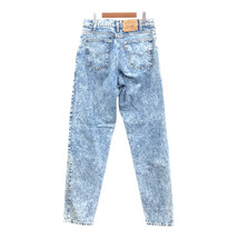 90年代 USA製 Levi's リーバイス 550 ケミカル デニムパンツ アメカジ オレンジタブ ブルー (メンズ W32 L34) 中古 古着 Q5032_画像2