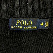 Polo by Ralph Lauren ポロ ラルフローレン ハーフジップ ドライバーズニット セーター ワンポイント ネイビー(メンズ M) 中古 古着 Q7154_画像8