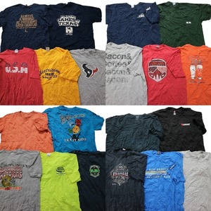 古着卸 まとめ売り カラーmix プリント 半袖Tシャツ 20枚セット (メンズ XL ) 英字ロゴ NFL 無地 ワンポイント MS9518 1円スタート