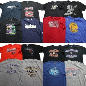 古着卸 まとめ売り プロチーム 半袖Tシャツ 16枚セット (メンズ XL /2XL ) カラーMIX メジャー NFL NHL ヘンリーネック アディダス MT0562