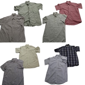  old clothes . set sale Lacoste short sleeves shirt 8 pieces set ( men's S /41 /40 /39 ) color MIX check pattern pattern shirt MIX plain MS7797 1 jpy start 