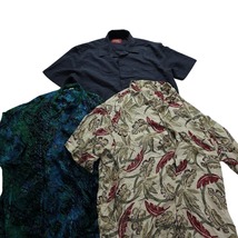 古着卸 まとめ売り レーヨン系 アロハシャツ 半袖シャツ 10枚セット (メンズ 2XL ) 花柄 リーフ柄 総柄 無地 開襟 MS8682 1円スタート_画像2