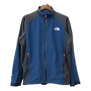 THE NORTH FACE ノースフェイス SUMMIT SERIES ソフトシェルジャケット アウトドア ワンポイント ブルー (メンズ L) 中古 古着 Q7271