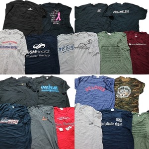 古着卸 まとめ売り カラーmix プリント 半袖Tシャツ 20枚セット (メンズ XL ) 英字ロゴ　ワンポイントロゴ　カレッジ風 MT1184