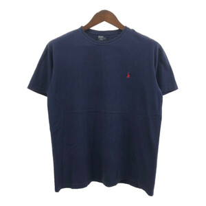 90年代 Polo by Ralph Lauren ポロ ラルフローレン 半袖Ｔシャツ ワンポイント ネイビー (メンズ S) 中古 古着 Q7369