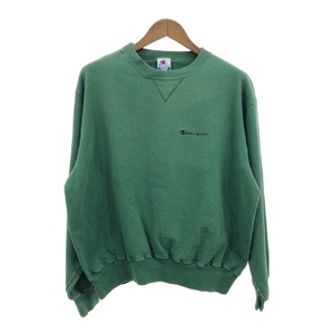 90年代 Champion チャンピオン AUTHENTIC オーセンティック スウェット ワンポイント グリーン (メンズ X-LARGE) 中古 古着 Q7459