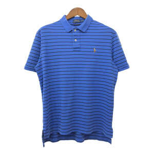 Polo by Ralph Lauren ポロ ラルフローレン ボーダー ポロシャツ ブルー (メンズ L) 中古 古着 Q8039