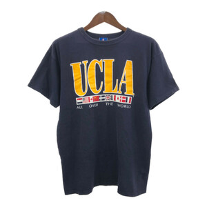 90年代 USA製 Champion チャンピオン UCLA 半袖Ｔシャツ カレッジ シングルステッチ ネイビー (メンズ XL) 中古 古着 Q8146