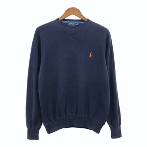 Polo by Ralph Lauren ポロ ラルフローレン スウェット ワンポイント ネイビー (メンズ XL) 中古 古着 Q8181