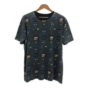 PAC-MAN パックマン 半袖Ｔシャツ ゲーム 総柄 ブラック (メンズ XL) 中古 古着 Q8191