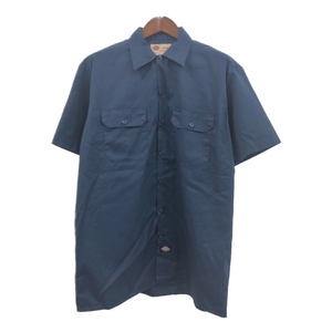 Dickies ディッキーズ ワークシャツ ネイビー (メンズ LARGE) 中古 古着 Q8229