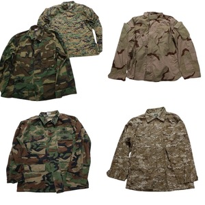 古着卸 まとめ売り フィールドジャケット 米軍民間品 ミリタリー 5枚セット (メンズ M /39 /2XL ) カモ柄MIX デジタル デザートカモ MT2713