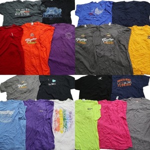 古着卸 まとめ売り カラーmix プリント 半袖Tシャツ 20枚セット (メンズ 2XL ) カラーMIX ワンポイントロゴ 英字プリント MT2965