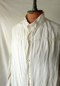 1900's France Vintage linen Work coat smock 10s 20sbo-n button French Vintage Work jacket antique 