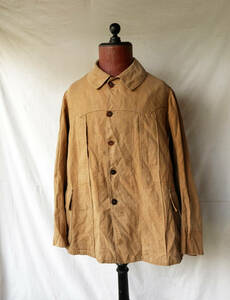 1910's 1920's France Vintage no- Fork type linen Work jacket 10s 20s French Vintage hunting 