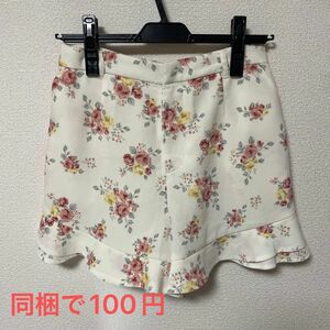 同梱で100円！　ハニーズ　コルザ　フリル花柄ショートパンツ　Lサイズ