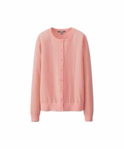 【UNIQLO 】UVカットクルーネックカーディガン　ピンクＭ