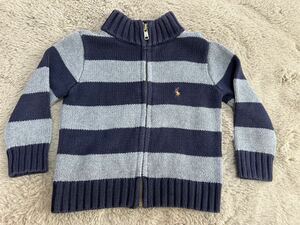  Ralph Lauren Zip up sweater 90 centimeter tops outer Kids baby clothes man child clothes border outer garment jumper knitted 