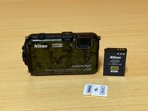 Nikon／ ニコン　COOLPIX　クールピクス　 デジタルカメラ　カメラ　AW100　4.2/3.7　0.9/1.0A　動作確認済み!