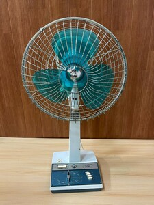  retro вентилятор 3 крыльев корень голубой 3064A FUJIDENKI| Fuji электро- машина SILENT FAN| немой вентилятор 30cm б/у работоспособность не проверялась Junk 