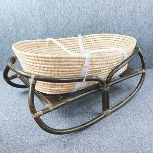  rattan rattan folding with casters cradle crib Koo fan retro 