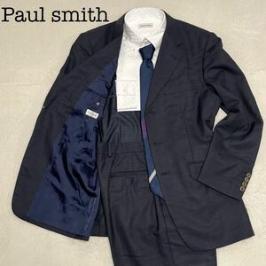 Paul smith ポールスミス イタリア生地　Mサイズ　ネイビー　紺　ウール　背抜き　3B　セットアップ　メンズ