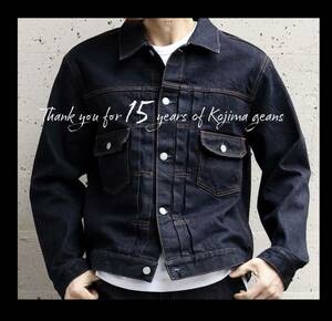 児島ジーンズ★新品★553★Gジャン【XL】15oz★インディゴ★RNB-553★正規取扱い店★15周年★フック★Hooklet★アメリカンロングリバーp